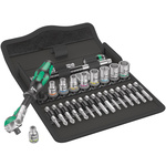 Wera 28-Piece Metric 1/4 in Standard Socket/Bit Set with Ratchet, 6 point; Hex Bit; Phillips Bit; Pozidriv Bit; Torx Bit