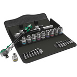 Wera 28-Piece Metric 1/2 in Standard Socket/Bit Set with Ratchet, 6 point; Hex Bit; Phillips Bit; Pozidriv Bit; Torx Bit