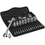 Wera 28-Piece Imperial 1/4 in Standard Socket/Bit Set with Ratchet, 6 point; Hex Bit; Phillips Bit; Pozidriv Bit; Torx