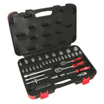 RS PRO 46-Piece Metric 1/4 in; 3/8 in Standard Socket/Bit Set with Ratchet