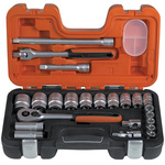 Bahco 23-Piece Imperial 1/2 in Standard Socket Set with Ratchet, 6 point