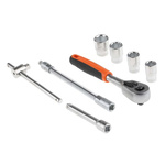 Bahco 16-Piece Imperial 1/4 in Standard Socket Set with Ratchet, 6 point