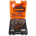 Bahco 108-Piece Metric 1/2 in; 1/4 in Deep Socket/Standard Socket/Spanner/Allen Key/Bit Set with Ratchet, 6 point;