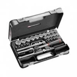 Facom 30-Piece Metric 1/2 in Standard Socket Set with Ratchet, 6 point