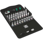 Wera 42-Piece Metric 1/4 in Standard Socket/Bit Set with Ratchet, 6 point; Hex Bit; Phillips Bit; Pozidriv Bit; Slotted
