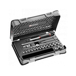 Facom 20-Piece Metric 3/8 in Standard Socket Set with Ratchet, 6 point