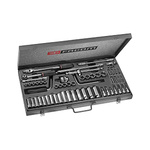 Facom 57-Piece Metric 3/8 in Deep Socket/Standard Socket/Bit Set with Ratchet, 6 point; 12 point; Hex Bit; Pozidriv