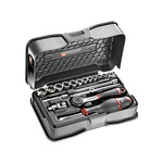 Facom 19-Piece Metric 1/4 in Standard Socket Set with Ratchet, 6 point