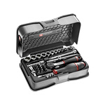 Facom 31-Piece Metric 1/4 in Standard Socket/Bit Set with Ratchet, 6 point; Hex Bit; Phillips Bit; Slotted Bit; Torx Bit