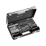 Facom 61-Piece Metric 1/4 in Deep Socket/Standard Socket/Bit Set with Ratchet, 6 point; Hex Bit; Pozidriv Bit; Slotted