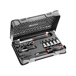 Facom 26-Piece 1/2 in; 1/4 in Standard Socket/Bit Set with Ratchet, e-Torx; Torx Bit