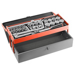 Facom 27-Piece Metric 1/2 in Standard Socket Set with Ratchet, 12 point