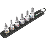Wera 6-Piece Metric 1/2 in Bit Socket Set , Hex Bit