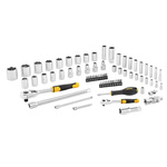 Stanley 72-Piece Metric 1/2 in; 1/4 in Deep Socket/Standard Socket/Bit Set with Ratchet, 6 point; Hex Bit; Phillips