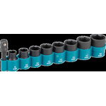 Makita 9-Piece Metric 3/8 in Impact Socket Set , 6 point