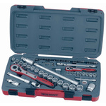 Teng Tools 72-Piece Metric 1/4 in Standard Socket/Allen Key/Bit Set with Ratchet, 6 point; 12 point; Hex Bit; Phillips