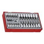 Teng Tools 35-Piece Imperial, Metric 1/4 in Bit Socket Set , Hex Bit; Phillips Bit; Pozidriv Bit; Slotted Bit; Torx Bit