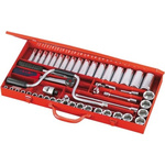SAM 49-Piece Metric 1/2 in Deep Socket/Standard Socket Set with Ratchet, 6 point; 12 point