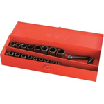 SAM 19-Piece Metric 1/2 in Impact Socket Set , 6 point