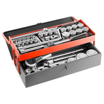 Facom Metric 1/2 in; 3/4 in Standard Socket Set with Ratchet, 6 point