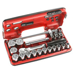 Facom 22-Piece Metric 1/2 in Standard Socket Set with Ratchet, 6 point