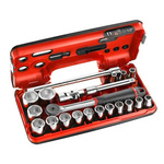 Facom 21-Piece Metric 1/2 in Standard Socket Set with Ratchet, 6 point