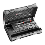 Facom 16-Piece Imperial 3/8 in Standard Socket Set with Ratchet, 12 point