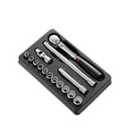 Facom 15-Piece Imperial 1/2 in Standard Socket Set with Ratchet, 12 point
