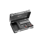 Facom 46-Piece Metric 1/4 in Deep Socket/Standard Socket/Bit Set with Ratchet, 6 point; Hex Bit; Phillips Bit; Pozidriv
