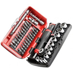 Facom 38-Piece Metric 1/4 in Standard Socket/Bit Set with Ratchet, 6 point; Hex Bit; Phillips Bit; Pozidriv Bit;