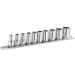 Facom 10-Piece Imperial 1/4 in Deep Socket Set , 12 point