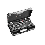 Facom 35-Piece Metric 1/2 in Standard Socket/Bit Set with Ratchet, 6 point; Hex Bit