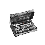 Facom 23-Piece Metric 1/2 in Standard Socket Set with Ratchet, 6 point