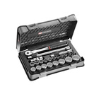 Facom 23-Piece Metric 1/2 in Standard Socket Set with Ratchet, 12 point