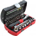 SAM 40-Piece Metric 1/4 in Standard Socket/Bit Set with Ratchet, 6 point; Hex Bit; Phillips Bit; Pozidriv Bit; Slotted