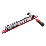 SAM 13-Piece Metric 1/2 in Standard Socket Set with Ratchet, 6 point