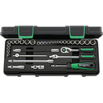STAHLWILLE 33-Piece Imperial, Metric 1/4 in Standard Socket Set with Ratchet, 6 point