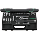 STAHLWILLE 24-Piece Metric 3/8 in Deep Socket/Standard Socket/Bit Set with Ratchet, 12 point; Hex Bit