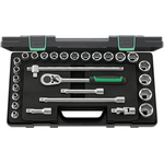 STAHLWILLE 28-Piece Metric 1/2 in Standard Socket Set with Ratchet, 6 point