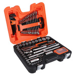 Bahco 96-Piece Imperial 1/2 in, 1/4 in Bit Socket Set with Ratchet, Hex Bit