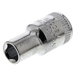 Bahco 1/4 in Drive 5.5mm Standard Socket, 6 point, 24.7 mm Overall Length