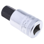 STAHLWILLE 1/2 in Drive Bit Socket, Hex Bit, 17mm, 60 mm Overall Length