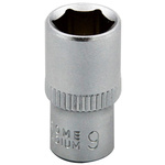 RS PRO 1/4 in Drive 9mm Standard Socket, 6 point