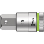 Wera 1/2 in Drive Bit Socket, Hex Bit, 19mm, 60 mm Overall Length