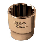 Ega-Master 1/2 in Drive 23mm Standard Socket, 12 point, 43 mm Overall Length