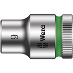 Wera 3/8 in Drive 9mm Standard Socket, 6 point, 29 mm Overall Length
