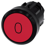 Siemens Flat Red Push Button Head - Momentary, 3SU1000 Series, Round
