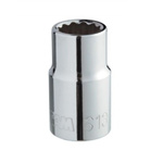 SAM 1/2 in Drive 1/2in Standard Socket, 12 point, 38 mm Overall Length