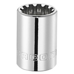 Facom 3/8 in Drive 9/16in Standard Socket, Spline, 27 mm Overall Length