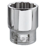 Facom 3/8 in Drive 3/4in Standard Socket, 12 point, 33 mm Overall Length